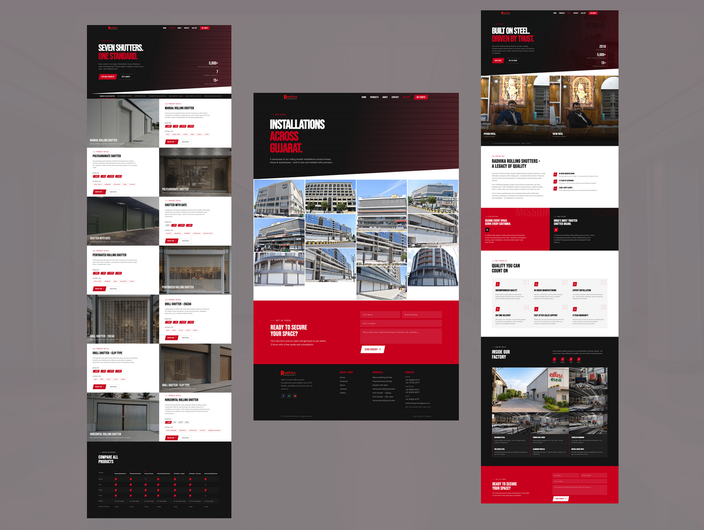 Homepage hero with motion animation showcasing product strength and 5,000+ installation stats